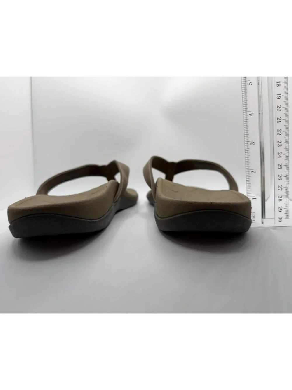 Vionic Wave Flip Flop Sandals Unisex MN 13/ WN 14 Khaki Mesh Ortho Arch Support